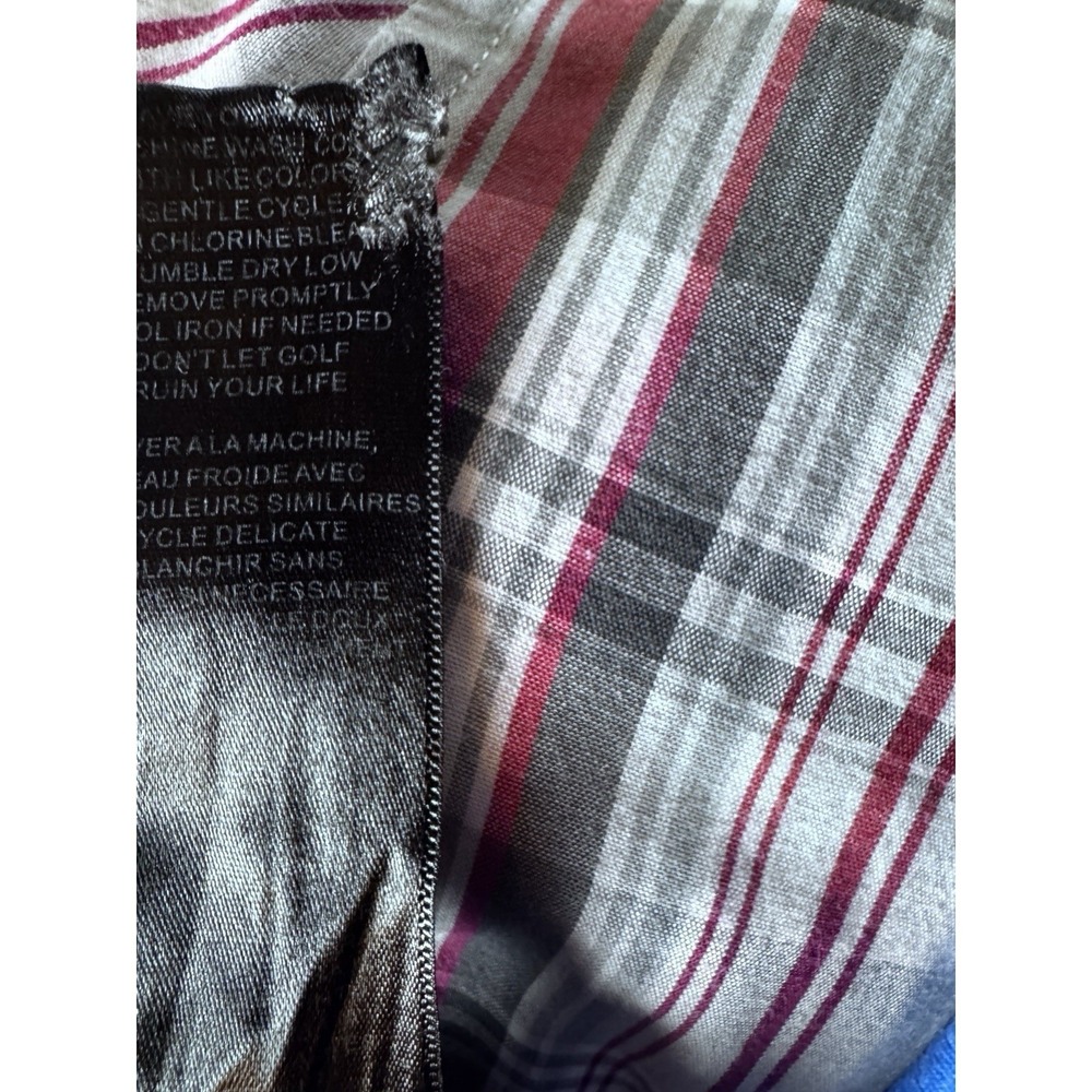 Travis Mathew Button-Up Shirt Large Multicolor Red White Gray-Blue Excellent - Picture 8 of 16